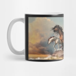 Three Horses at the Beach Mug